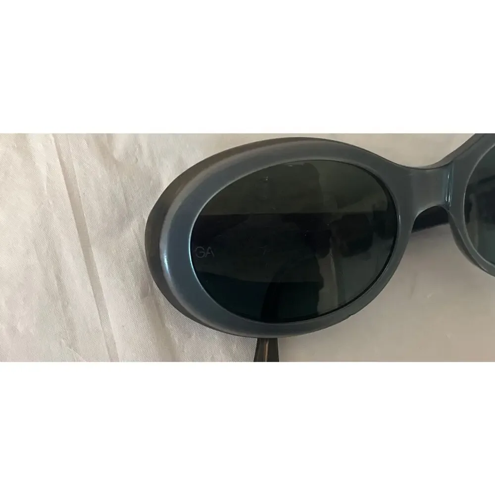 Vintage Giorgio Armani Oval Sunglasses Smoke Gray Italy GA Logo 54-20 140 Women